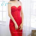 Lace Appliques Sashes Button Satin Wedding Dress Red